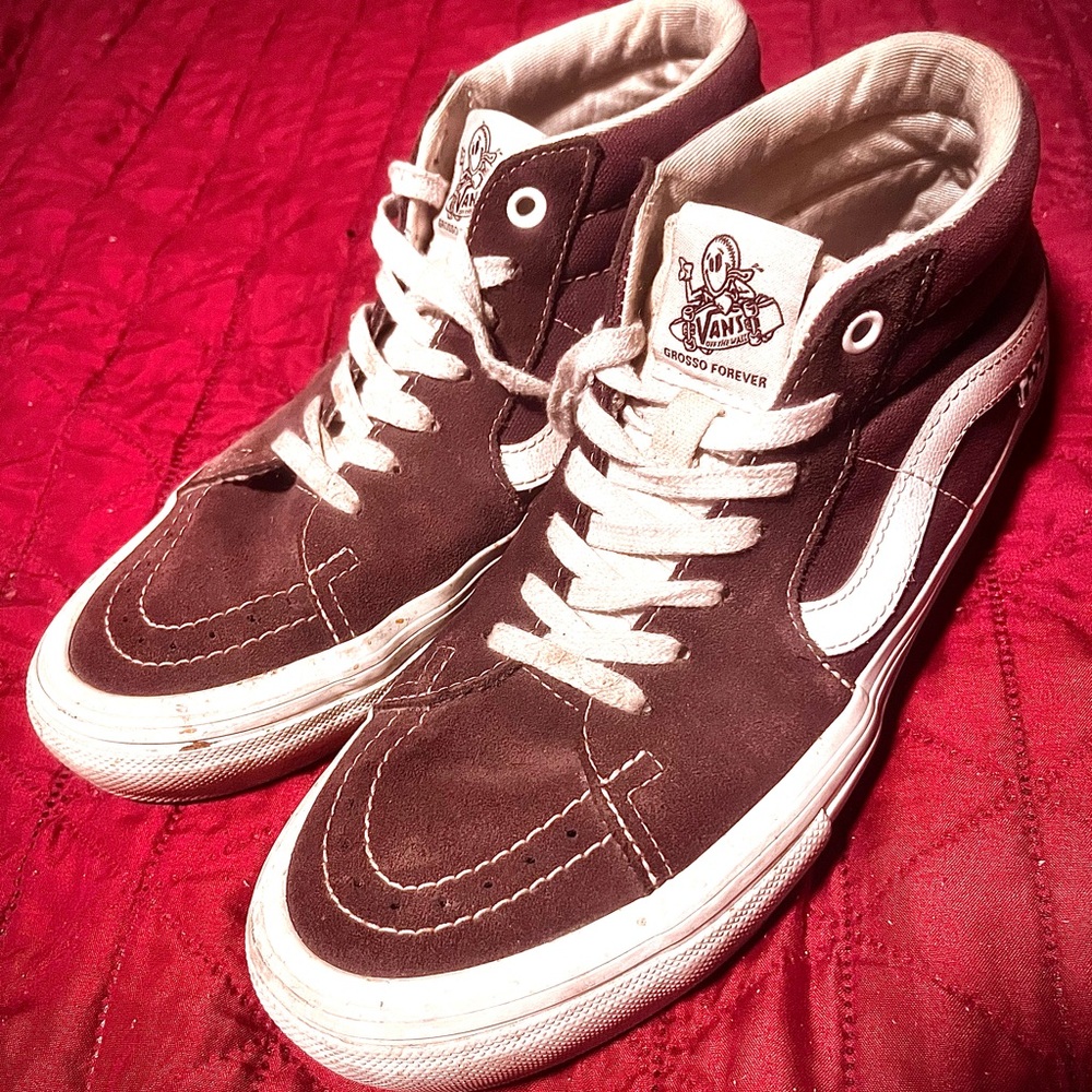 Vans Chocolate and Cream High-Top Sneakers